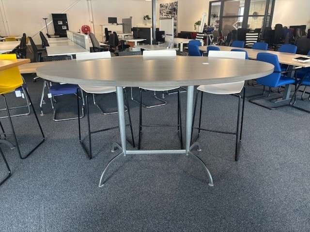 Bartafel / statafel Ellips 200x120cm, blad antraciet eiken, Niet ingevuld, Niet ingevuld, Ophalen of Verzenden, Zo goed als nieuw