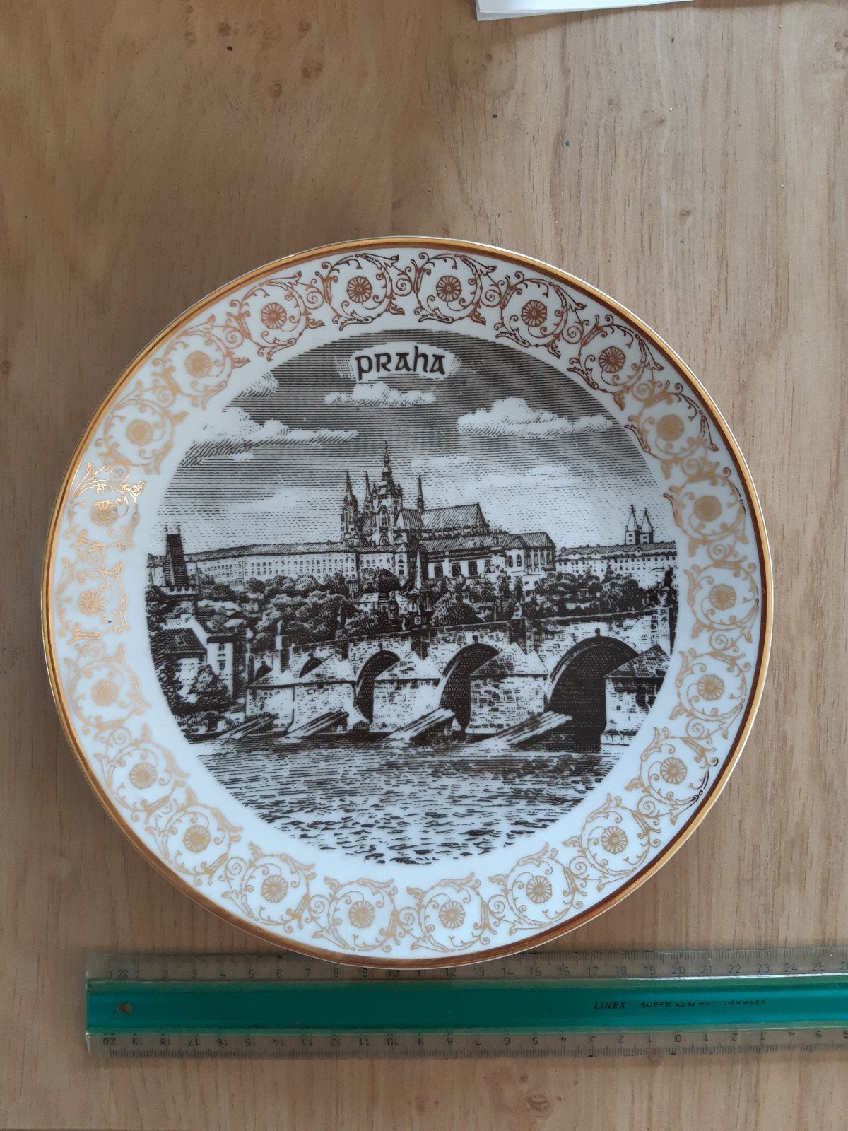 Antiek bord: Praag / Praha, Ophalen of Verzenden