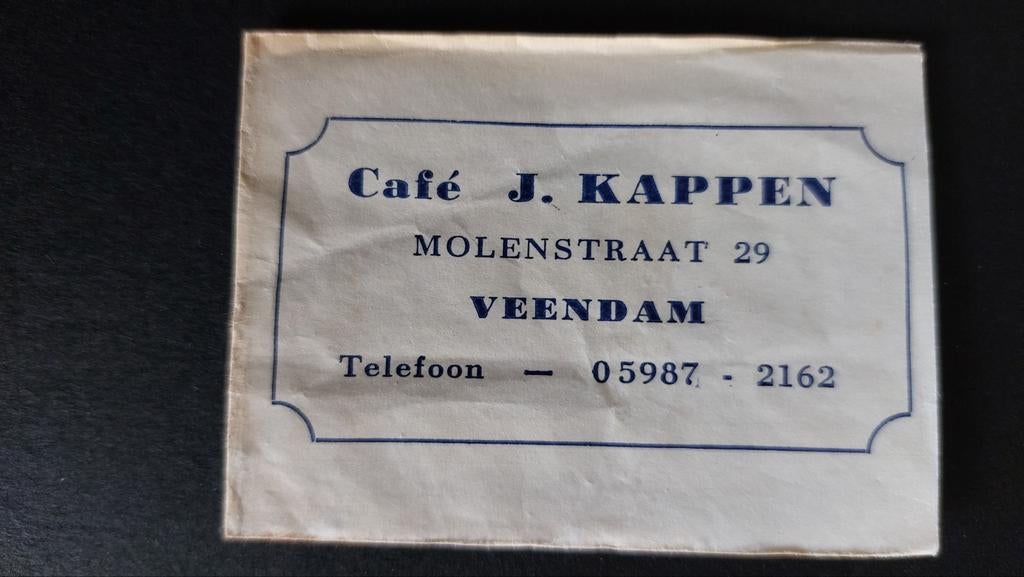 Veendam, café J. Kappen, Verzamelen, Suikerzakjes, Verzenden, Nederland
