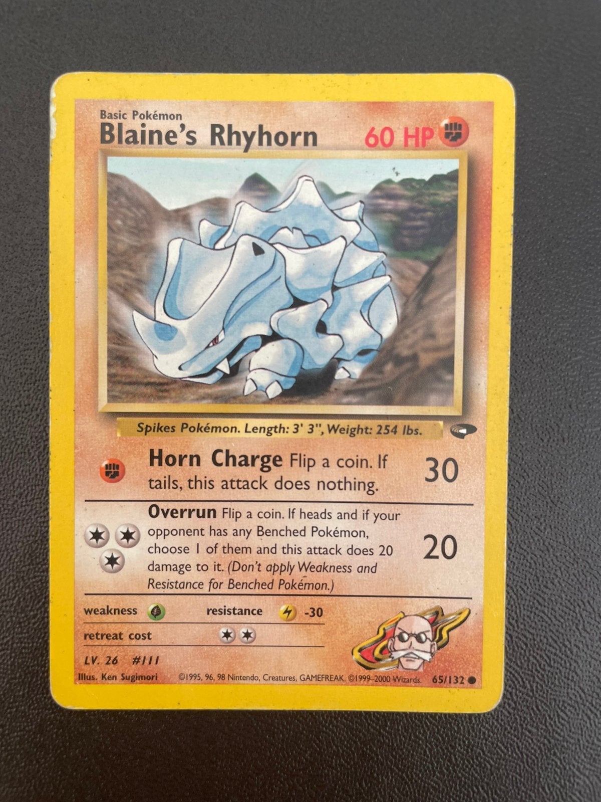 Blaine’s Rhyhorn 65/132 Gym Challenge, Ophalen of Verzenden, Zo goed als nieuw