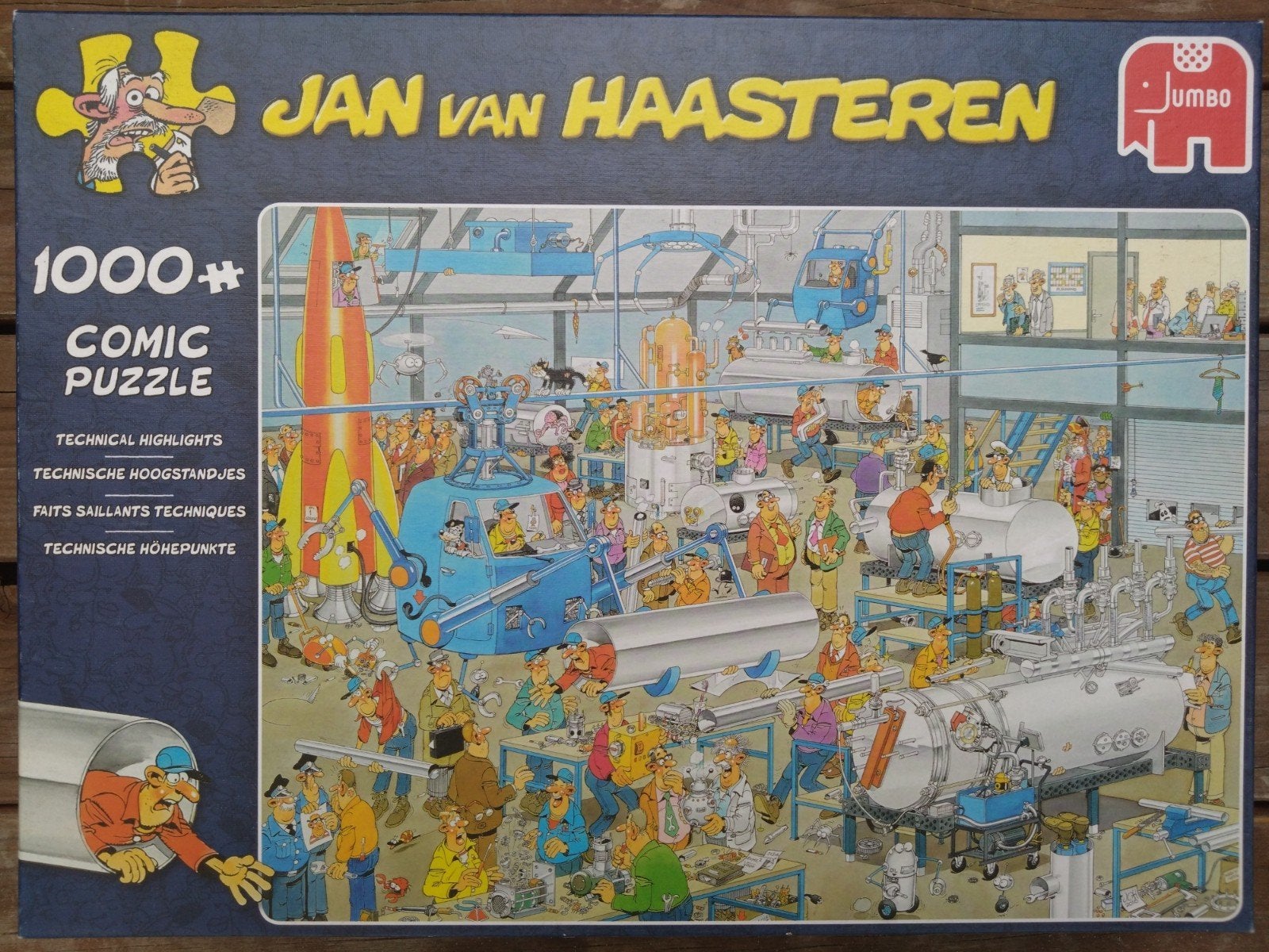 Jan van Haasteren 1000 stukjes - Technische Hoogstandjes, Ophalen of Verzenden, 500 t/m 1500 stukjes, Gebruikt, Legpuzzel