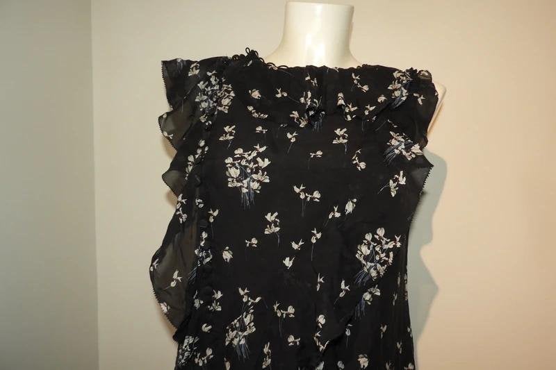Erdem x h&m prachtige jurk zijde voilants bloemen print M, Maat 38/40 (M), Verzenden, Zo goed als nieuw, Onder de knie