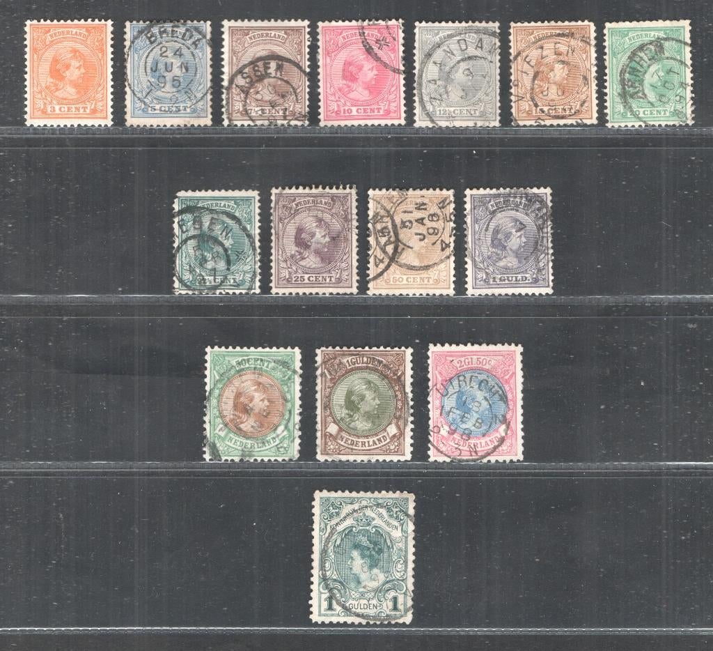 1891/1898 Koningin Wilhelmina - Kroningszegel mooie stempels, Postzegels en Munten, Verzenden, T/m 1940, Gestempeld