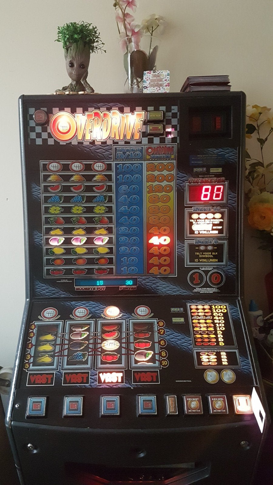 Overdrive gokkast, Euro, Ophalen of Verzenden, Gebruikt, Met sleutels
