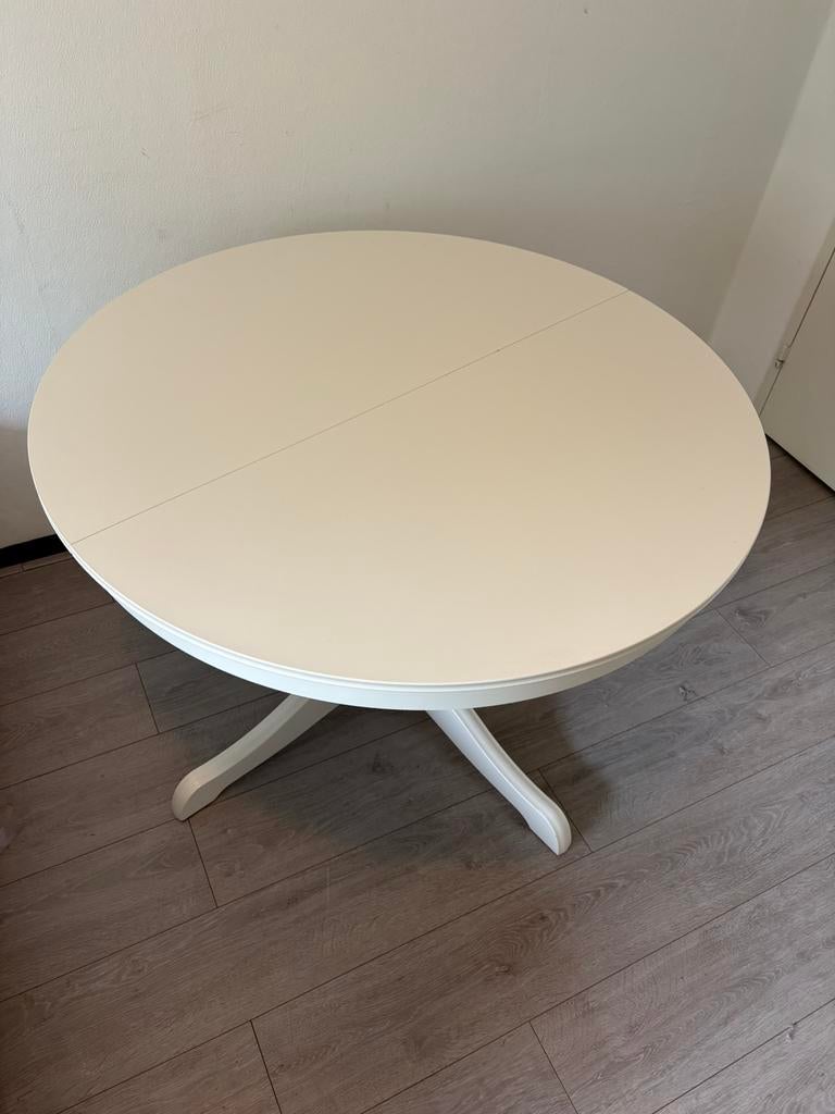 Ronde/ovale eettafel, Ophalen, Gebruikt, 100 tot 150 cm, Rond