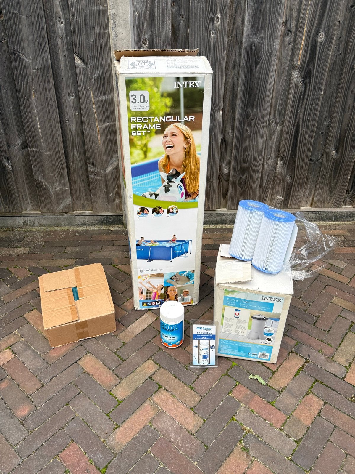 Intex Rechthoekig Frame Zwembad - 3.00m x 2.00m x 0.75m, Tuin en Terras, Ophalen, Nieuw, Opzetzwembad, 200 tot 400 cm