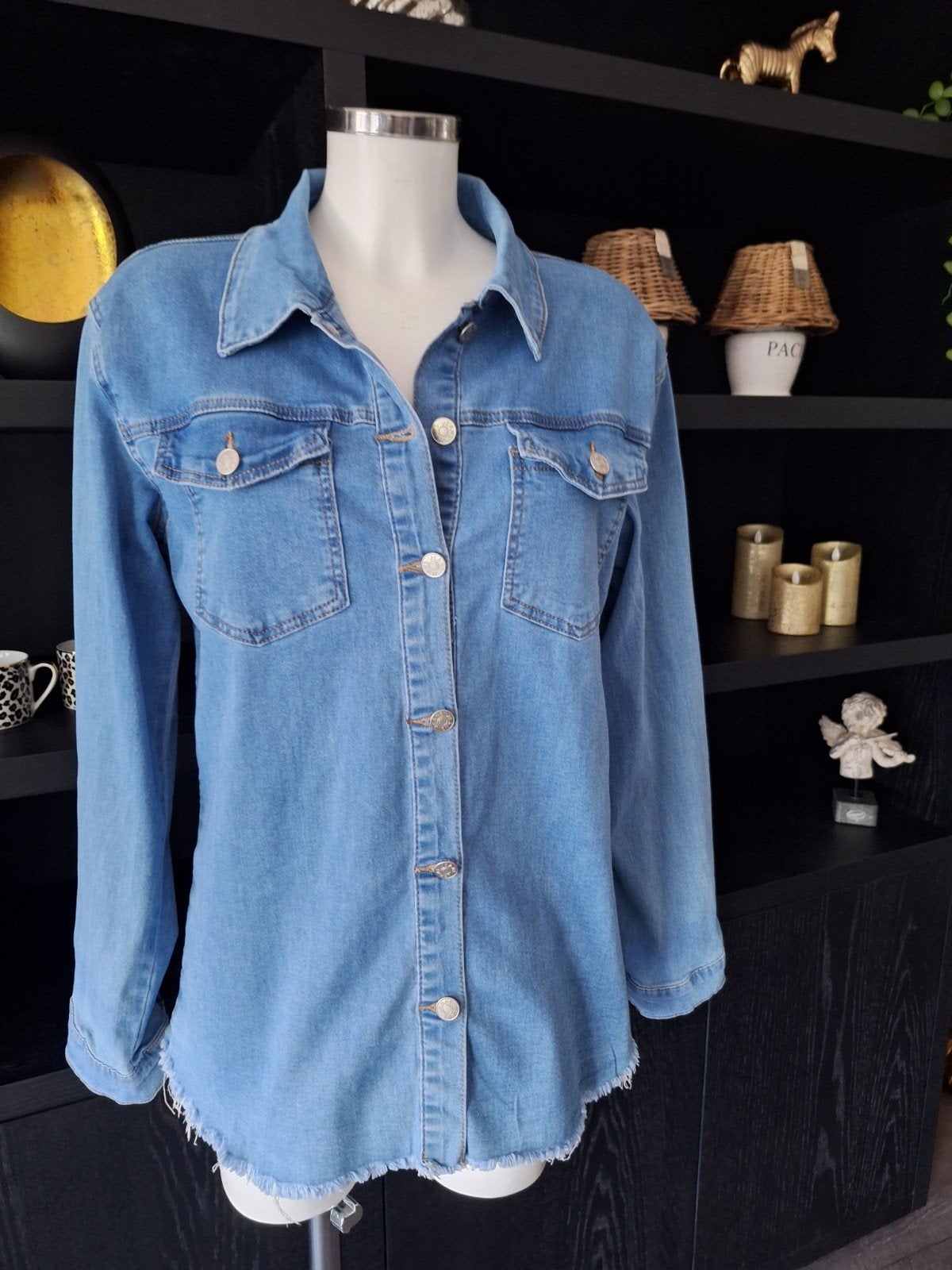 nieuwe jeans blouse maat XL 40 42, Ophalen of Verzenden, Nieuw, Maat 42/44 (L), Blauw