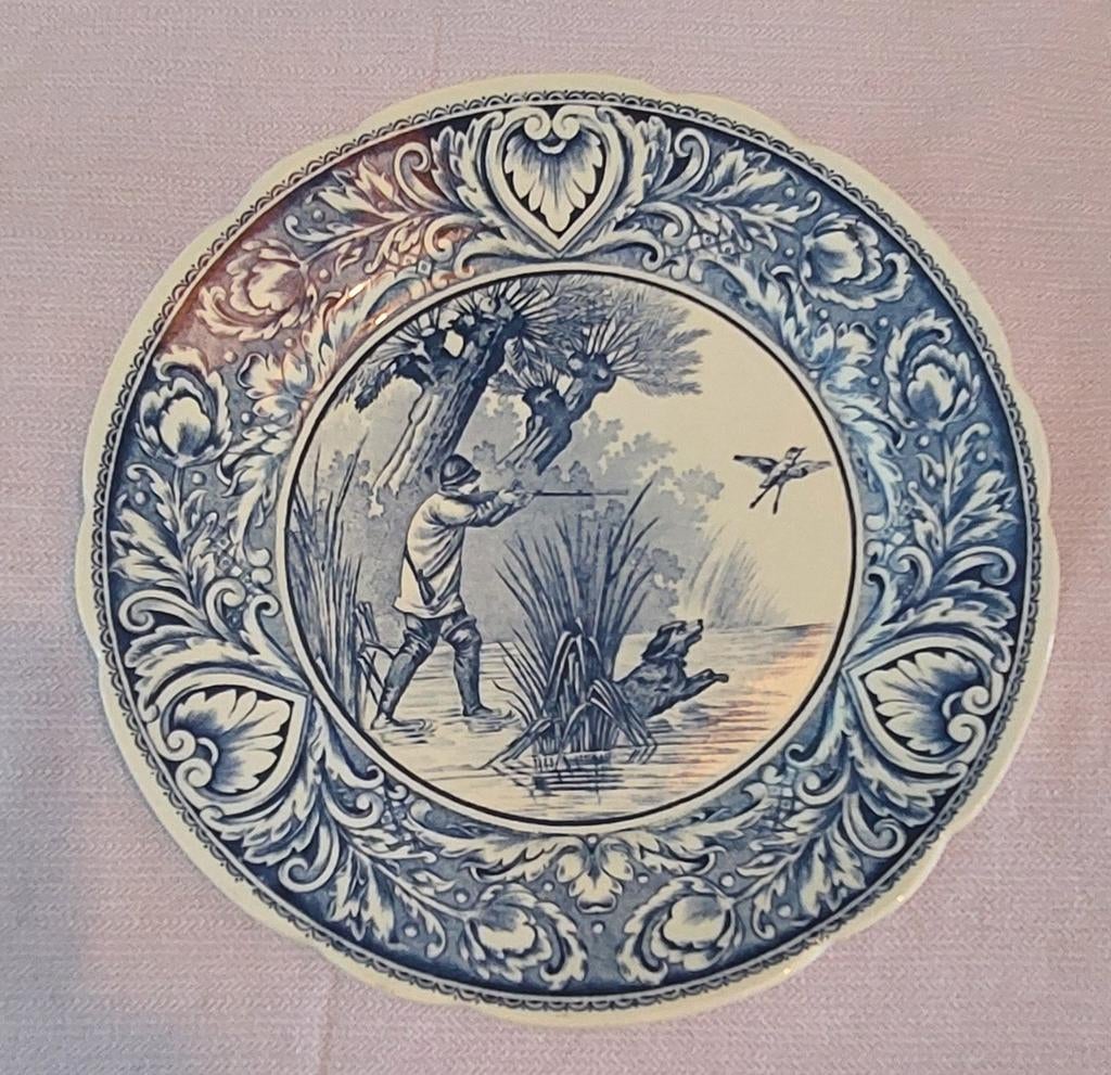 Delfts blauw wandbord "de jager" !!, Antiek en Kunst, Ophalen of Verzenden