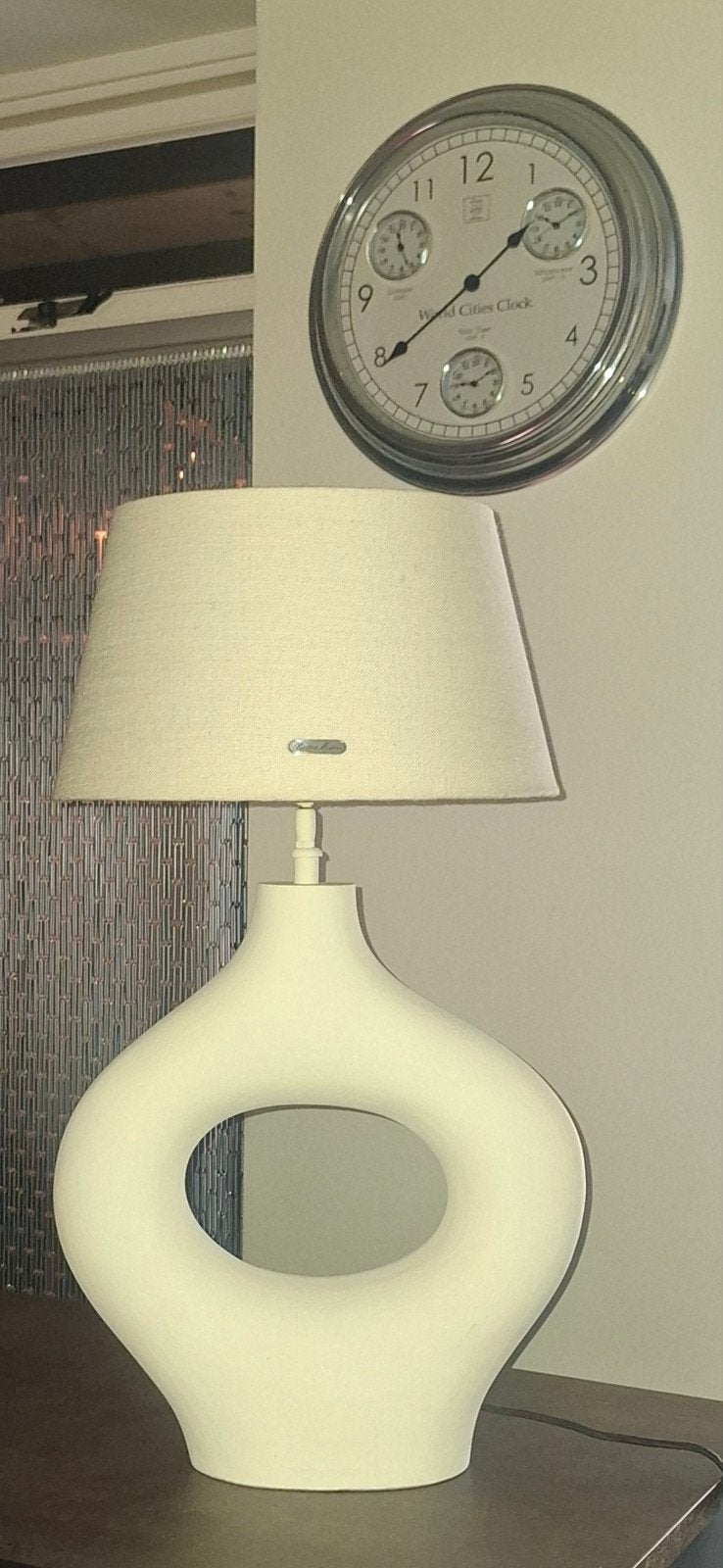 Riviera Maison lamp met lampenkap, Ophalen, Textiel, Wit, E27 (groot)