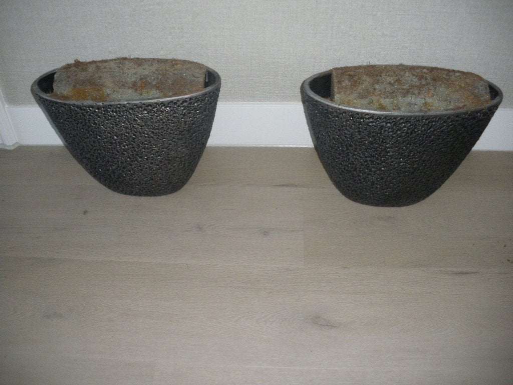 zgan 2 hele leuke bruine binnen planten potten, Huis en Inrichting, Woonaccessoires | Vazen, Ophalen, Zo goed als nieuw, Overige kleuren