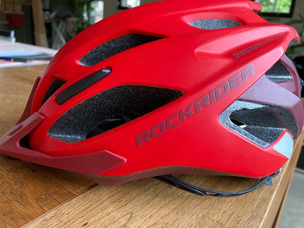 ROCKRIDER MTB fietshelm ST 500 rood 53-59 cm, M, Ophalen of Verzenden, Zo goed als nieuw, Rockrider
