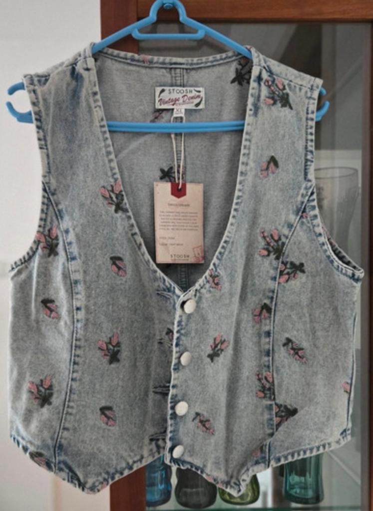 Stoosh Vintage Denim Gilet Jeans XL Nieuw met kaartje, Verzenden, Nieuw, Maat 46/48 (XL) of groter, Blauw