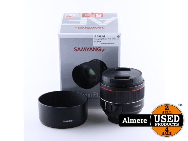 Samyang 85mm F1.4 AF Canon EF Lens, Audio, Tv en Foto, Fotografie | Lenzen en Objectieven, Zo goed als nieuw