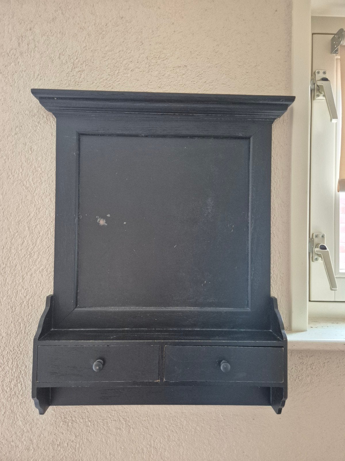 Zwart krijtbord met 2 lade, Ophalen of Verzenden, Gebruikt, Zwart, Hout