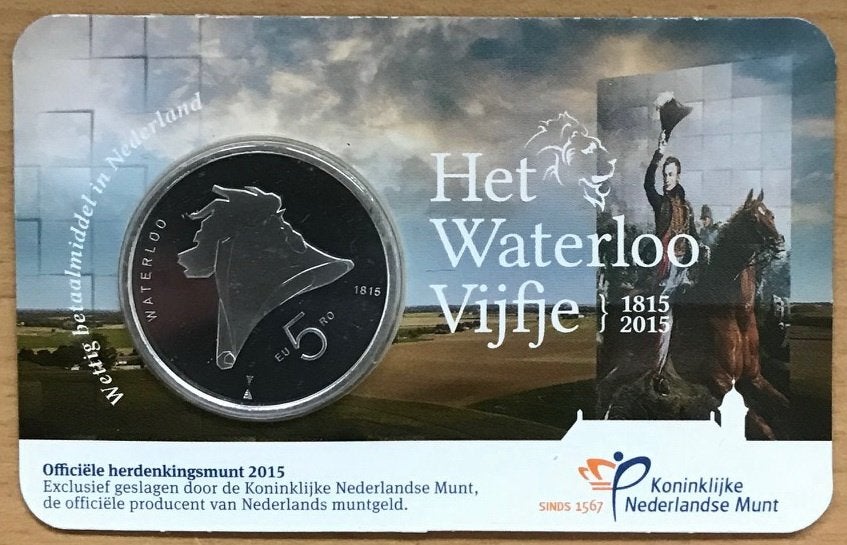 Nederland - 5 euro coincard - Het Waterloo Vijfje, Verzenden, Koning Willem I, Euro's, Setje