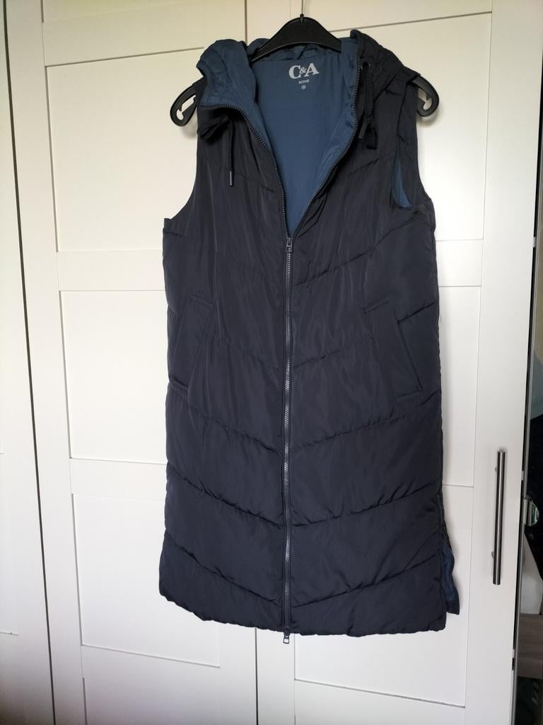 Bodywarmer lang, Kleding | Dames, Bodywarmers, Ophalen of Verzenden, Nieuw, Maat 38/40 (M), Blauw