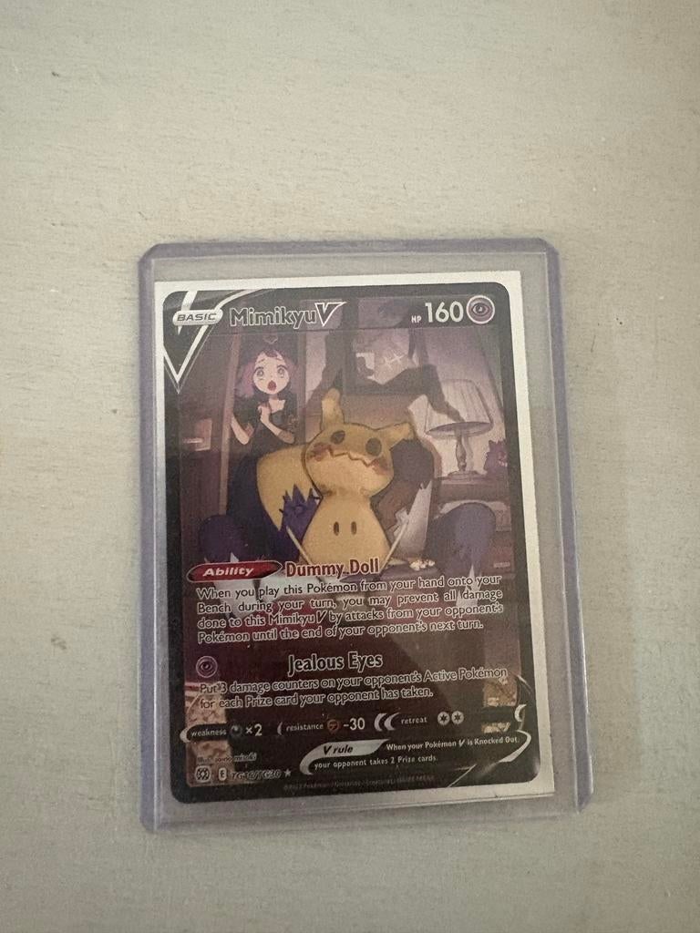 3 Speciale Pokémon Kaarten: Mimikyu V, Alakazam EX, Snorlax, Ophalen of Verzenden, Zo goed als nieuw, Meerdere kaarten, Foil