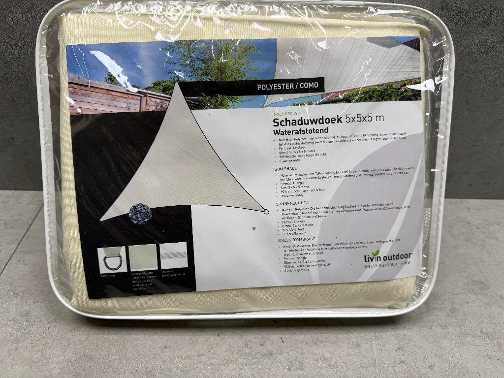 Livin Outdoor Schaduwdoek 5x5x5 m - NIEUW - 11382, Ophalen of Verzenden, Nieuw