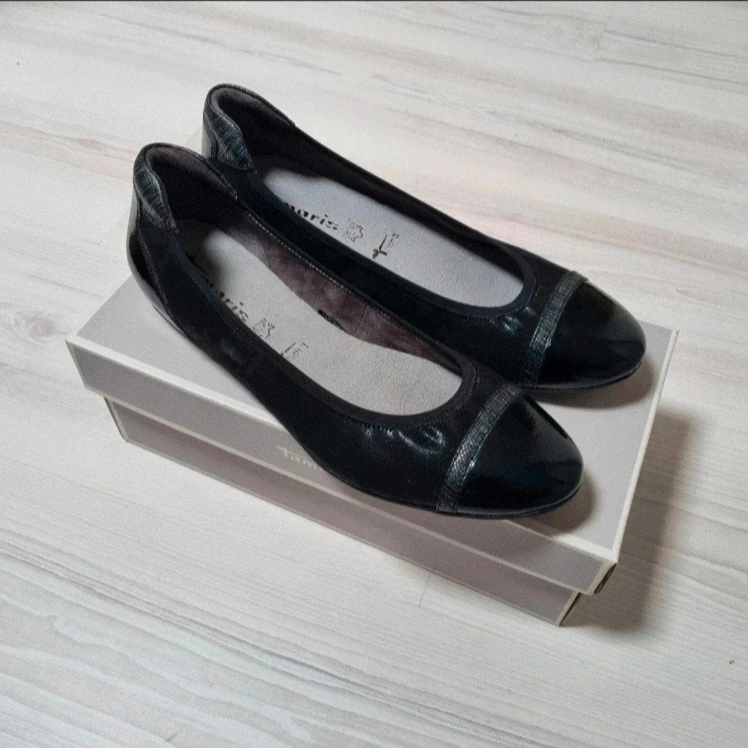 Zwarte tamaris ballerina's maat 41, Tamaris, Zwart, Nieuw, Ballerina's