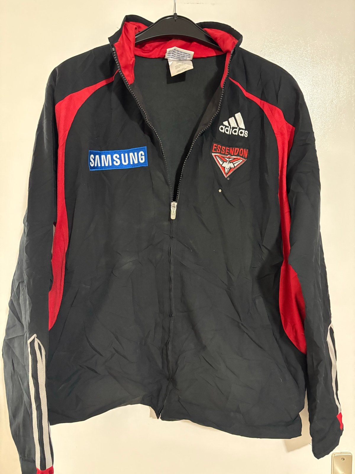 Adidas Essendon AFL Trainingsjack Maat M, Kleding | Heren, Ophalen, Maat 48/50 (M), Zwart, Gedragen