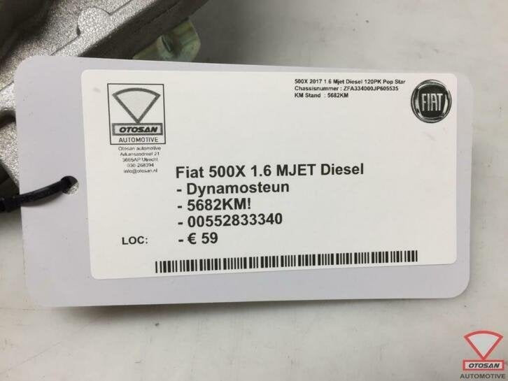 fiat 500x 2017 1.6 mjet dynamosteun dynamo steun 00552833340, Auto-onderdelen, Gebruikt, Stellantis Europe S.p.A., Ophalen of Verzenden