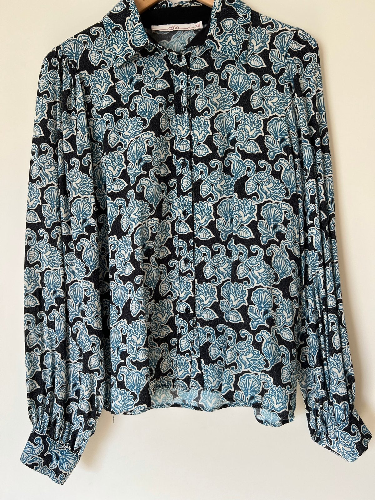 Aaiko blouse met print - Maat XS, Ophalen of Verzenden, Zo goed als nieuw, Maat 34 (XS) of kleiner, Blauw