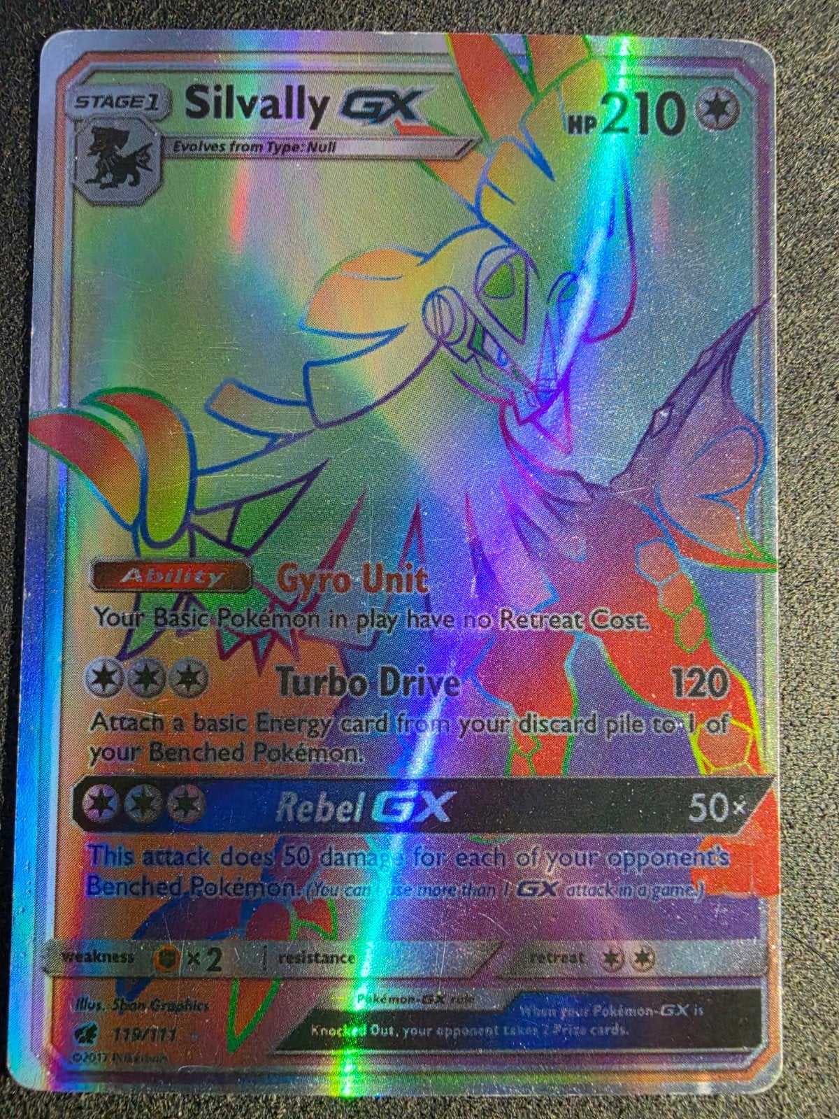 Silvally GX Rainbow Secret Rare 119/111 - Crimson Invasion, Ophalen of Verzenden