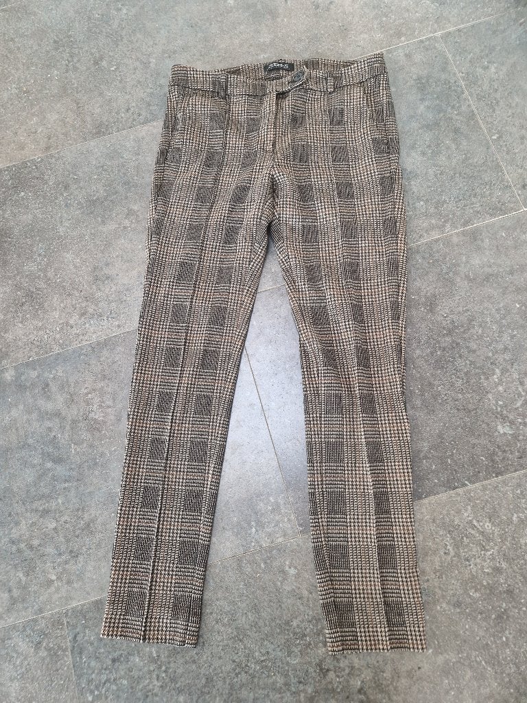 ZERRES design, bruin geruite broek, maat 40, Maat 38/40 (M), Bruin, Ophalen of Verzenden, Zo goed als nieuw