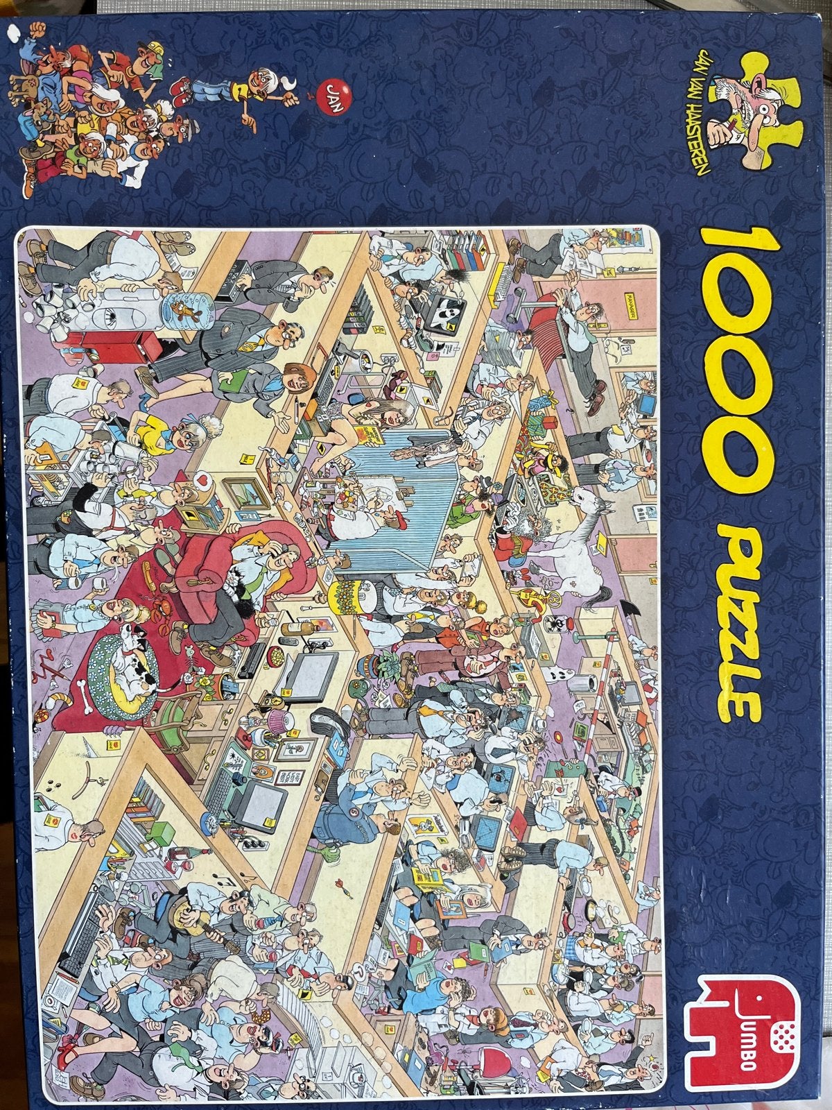 Jan van Haasteren 1000 stukjes puzzel - Kantoorleven, Hobby en Vrije tijd, Ophalen of Verzenden, 500 t/m 1500 stukjes, Gebruikt