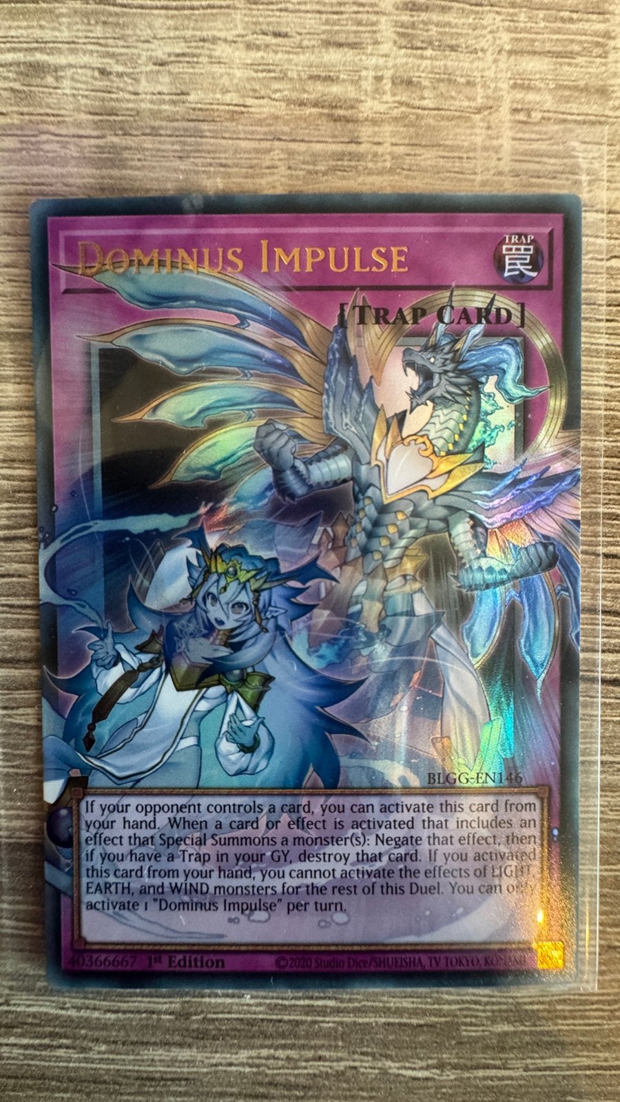 Dominus Impulse - Yu-Gi-Oh! Kaart (BLGG-EN146) Extended Art, Ophalen of Verzenden, Nieuw, Losse kaart, Foil