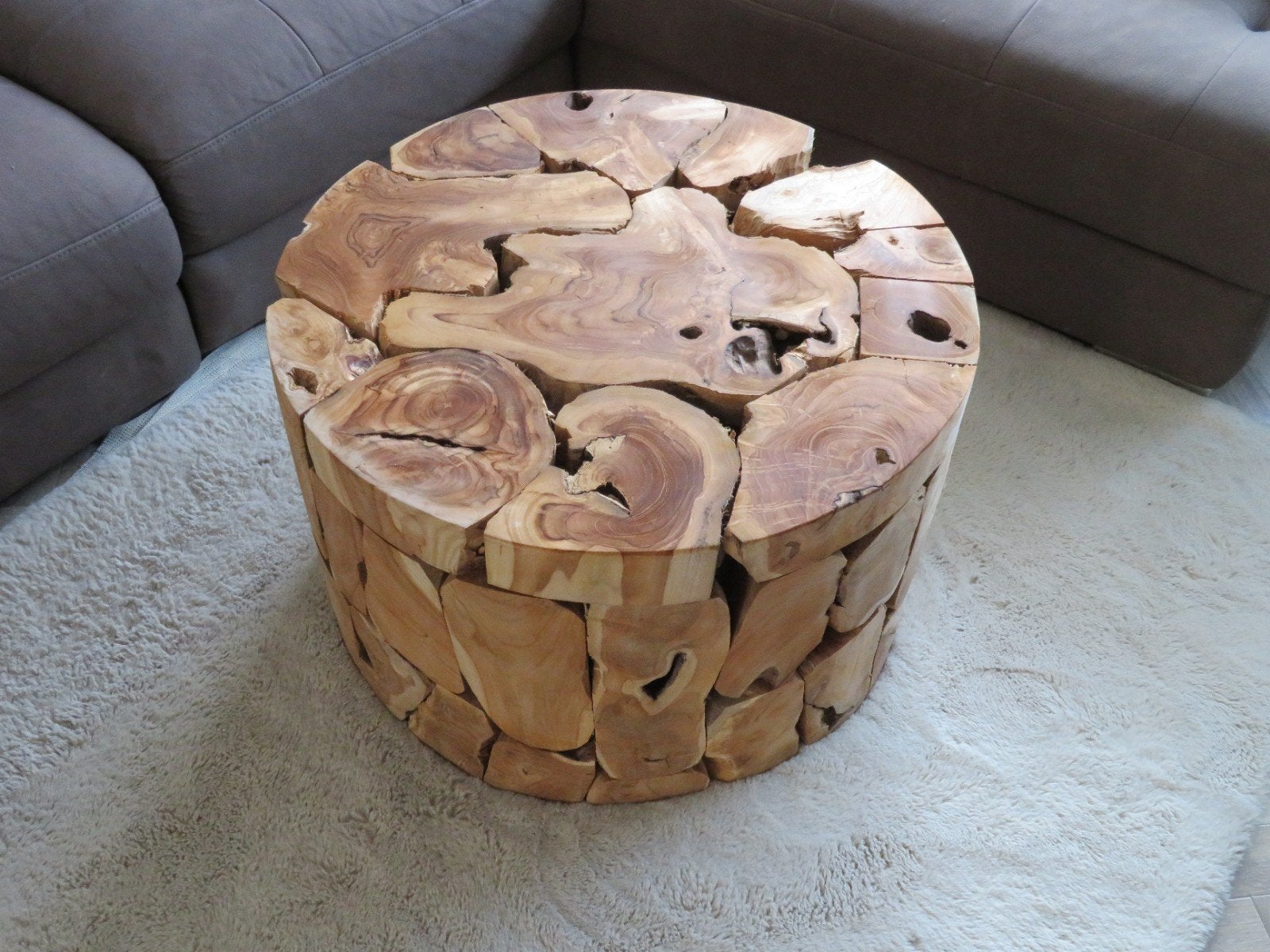Ronde Teakhouten Salontafel/Buitentafel - Actieprijs!, Ophalen, Gebruikt, 50 tot 100 cm, 50 tot 100 cm