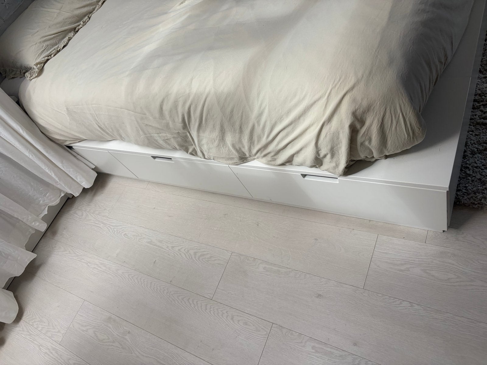 IKEA Nordli bed 160x200cm met opberglades, Ophalen, Gebruikt, Wit, Tweepersoons