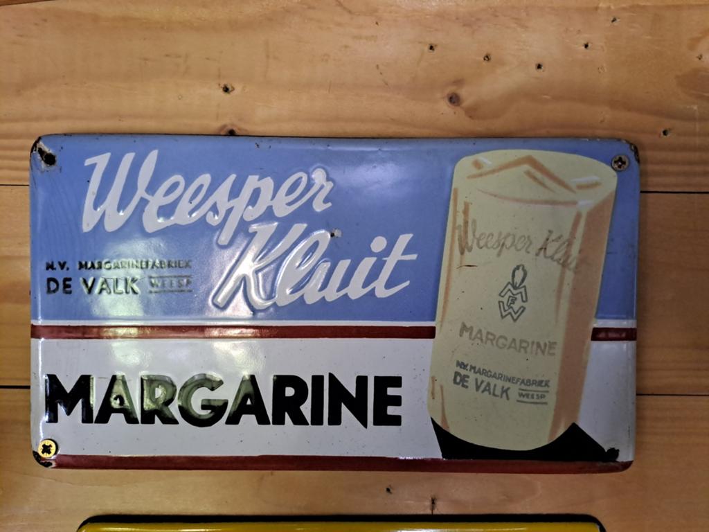 Zeldzaam oud emaille bordje Weesper kluit, Verzamelen, Merken en Reclamevoorwerpen, Ophalen of Verzenden, Gebruikt, Reclamebord