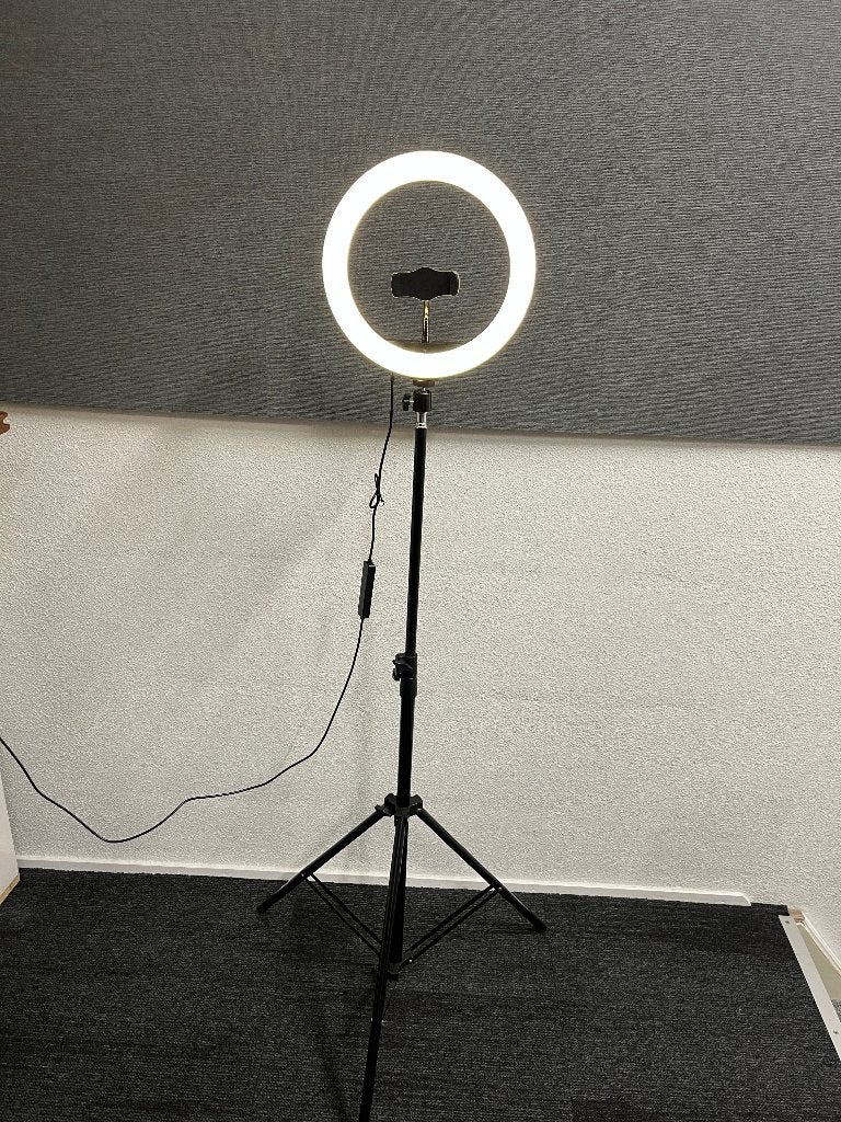 Selfie led ring light lamp met statief en telefoonhouder ., Ophalen, Gebruikt, Verstelbaar, Overige typen
