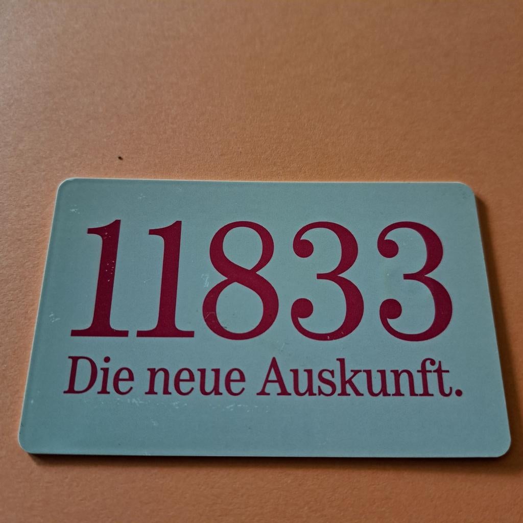 Zeldzame Duitse Telekom telefoonkaart 11833, Ophalen of Verzenden, Buitenland
