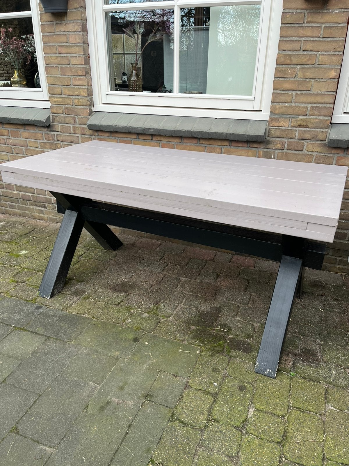 Steigerhouten tafel, Ophalen, Gebruikt, Rechthoekig, Hout