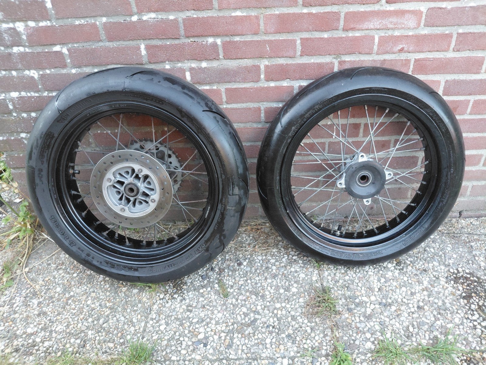 Honda FMX wielen met banden en achtertandwiel velgen set, Ophalen, Gebruikt