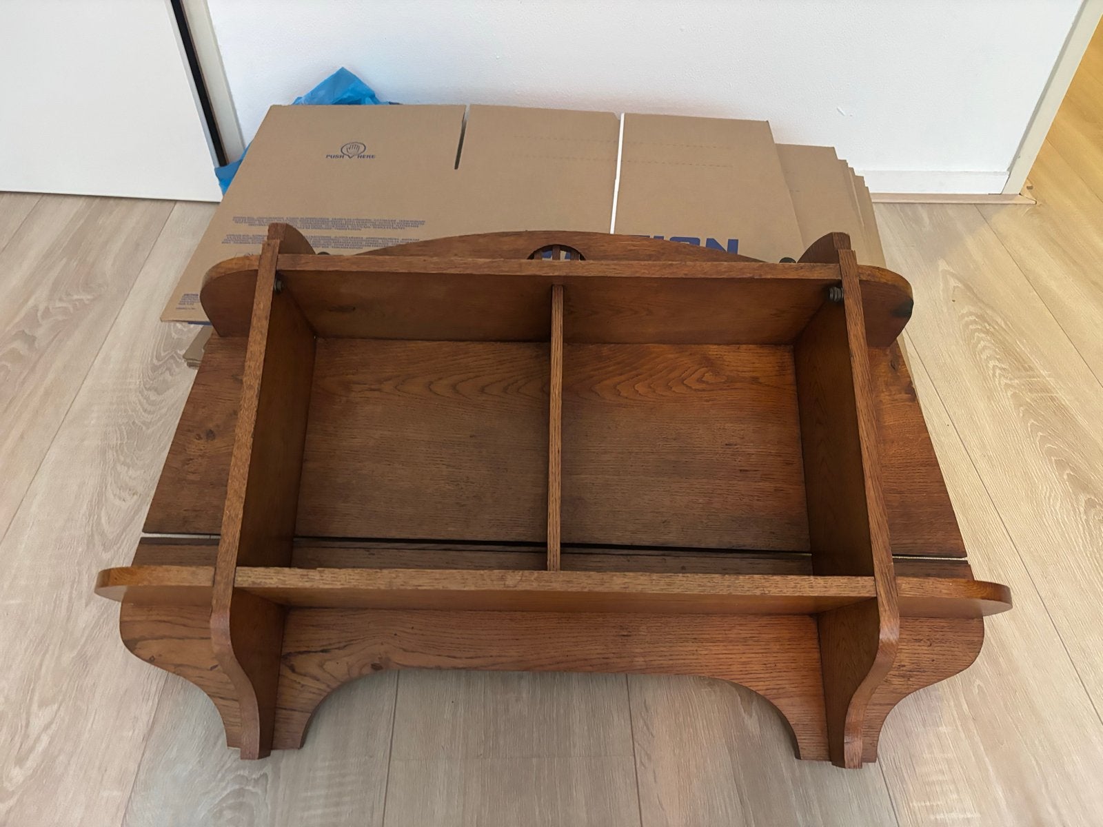 Antieke houten wandkast/ boekenrek, Antiek en Kunst, Ophalen of Verzenden