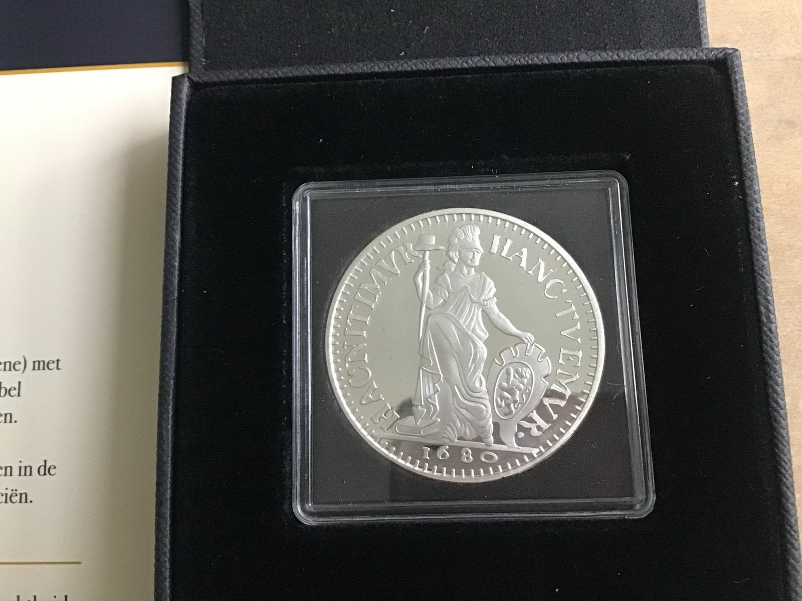 Zilveren 1 Gulden 1680 Nederlandse Maagd met Certificaat, Postzegels en Munten, 1 gulden, Vóór koninkrijk, Zilver, Ophalen of Verzenden