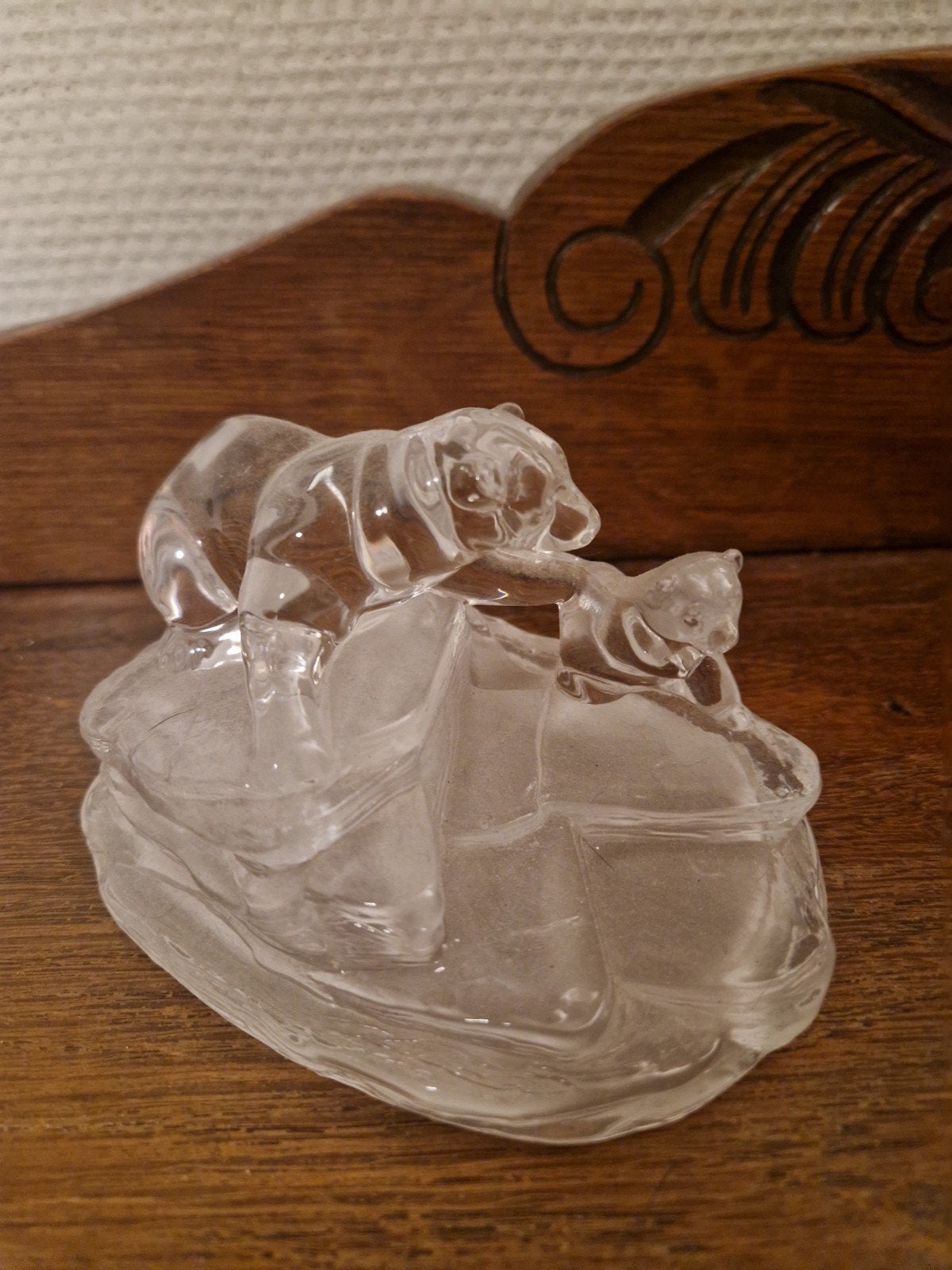 Kristal moeder en jong ijsbeer, Ophalen of Verzenden