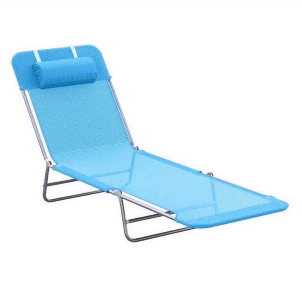 Opvouwbaar Ligbed - Blauw - Ideaal voor Strand & Tuin NIEUW, Nieuw, Ophalen of Verzenden, A, Metaal