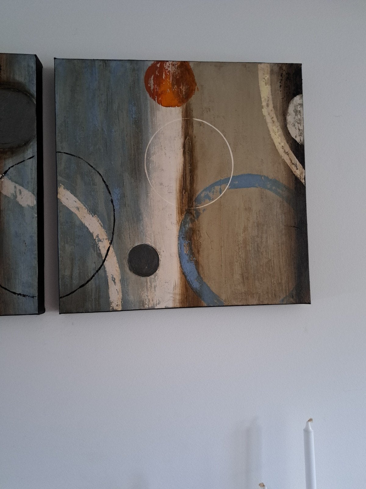 Te koop, 2 schilderijen, Antiek en Kunst, Kunst | Schilderijen | Abstract, Ophalen