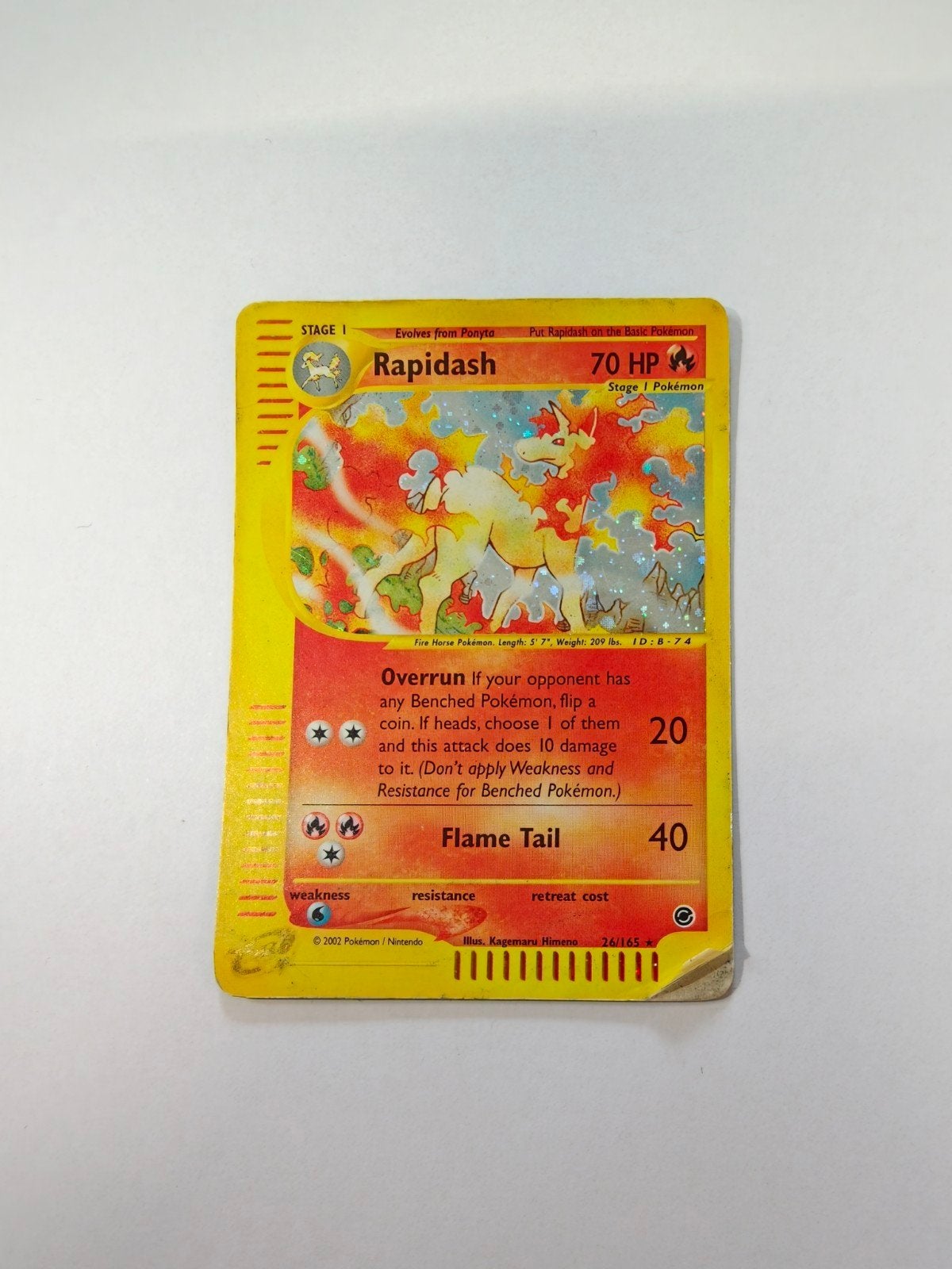 Pokémon Rapidash Kaart holo - Gebruikt, Ophalen of Verzenden, Gebruikt, Losse kaart