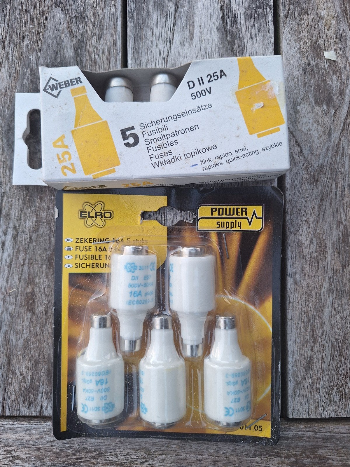 Zekeringen 16A en 25A - Nieuw in verpakking, Doe-het-zelf en Verbouw, Elektra en Kabels, Ophalen