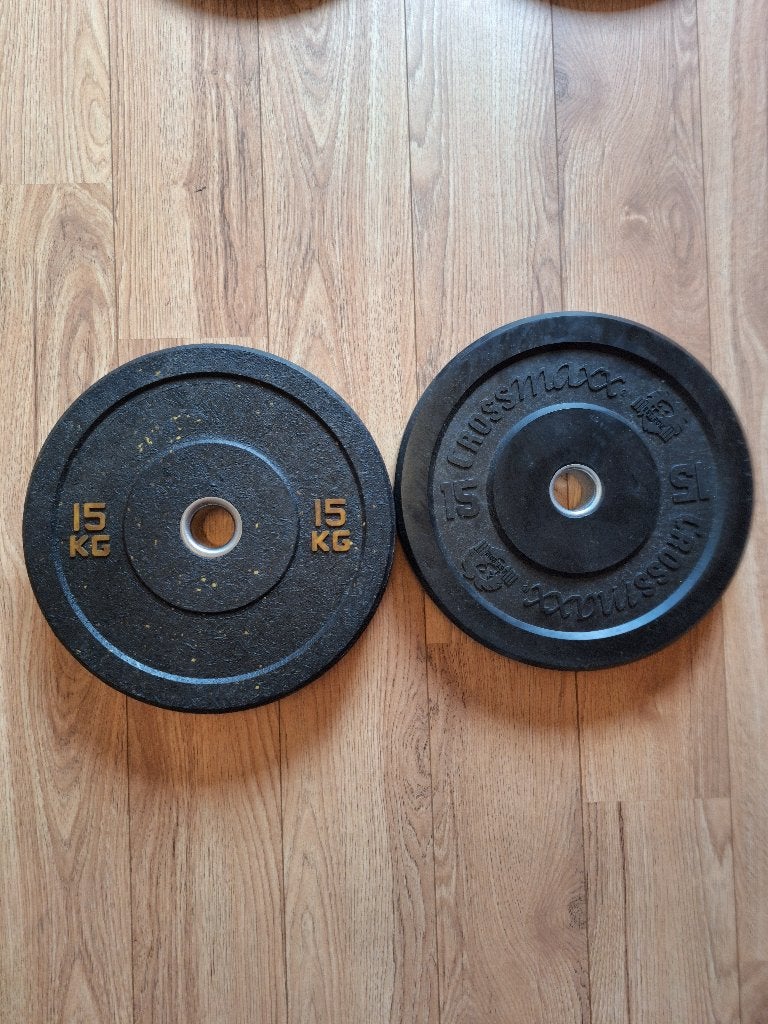 Olympische gewichten 150kg totaal, Ophalen, Zo goed als nieuw