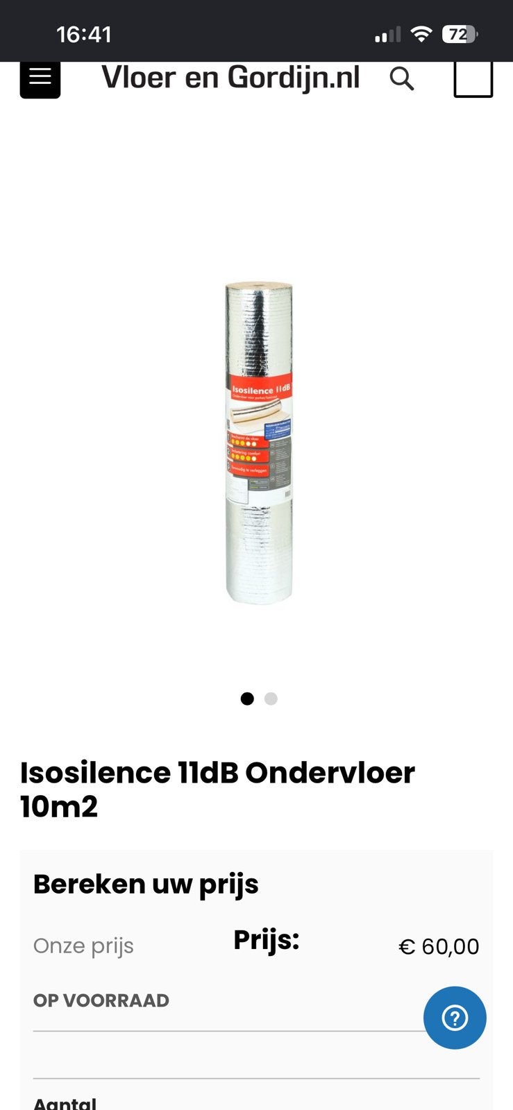 Isosilence ondervloer 11db, Ophalen of Verzenden, Nieuw, Folie