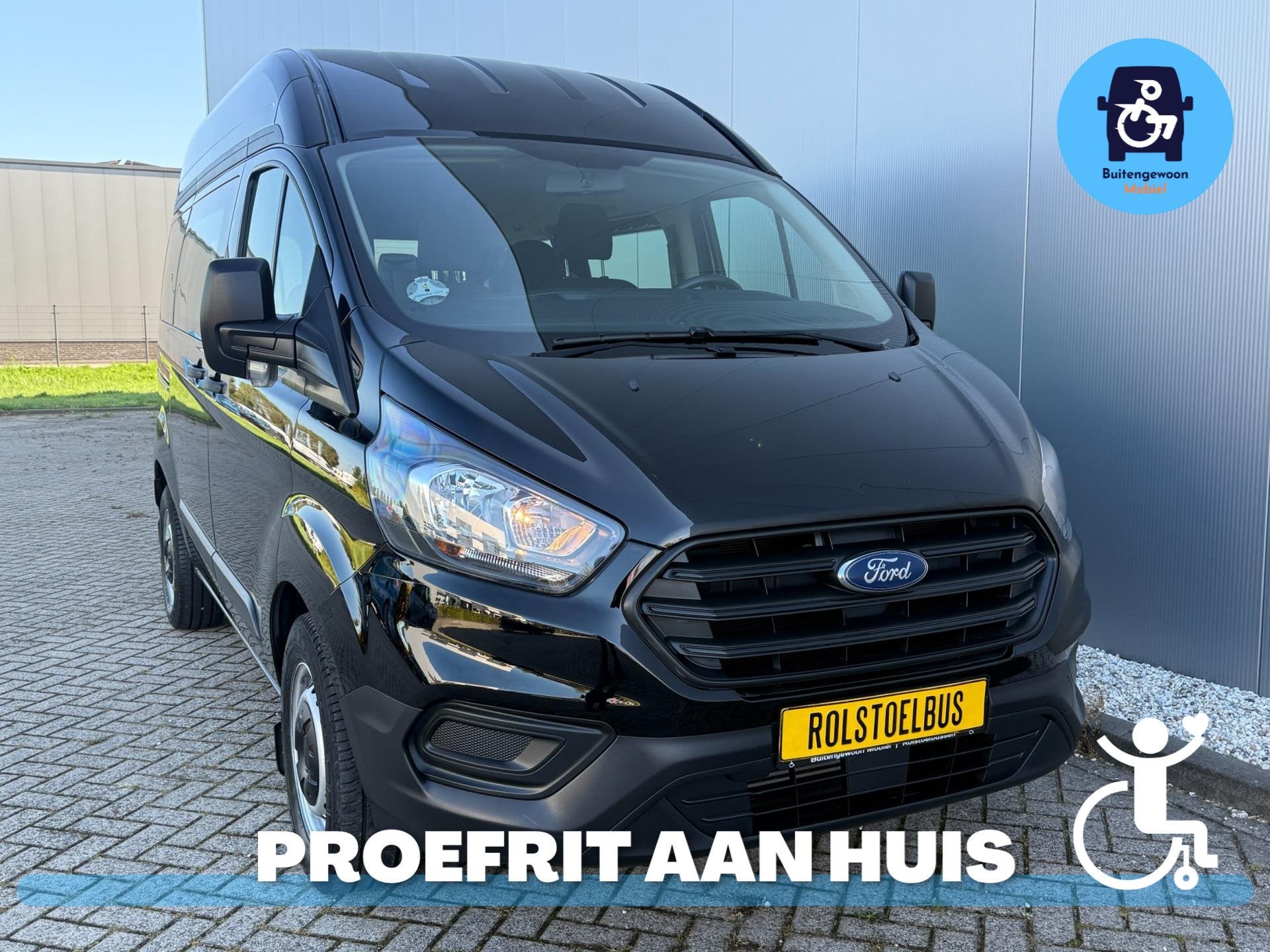 Ford Transit Custom Facelift Rolstoelbus (2019 model) 4+1 ro, Auto's, Voorwielaandrijving, 12 maanden, Stof, Gebruikt