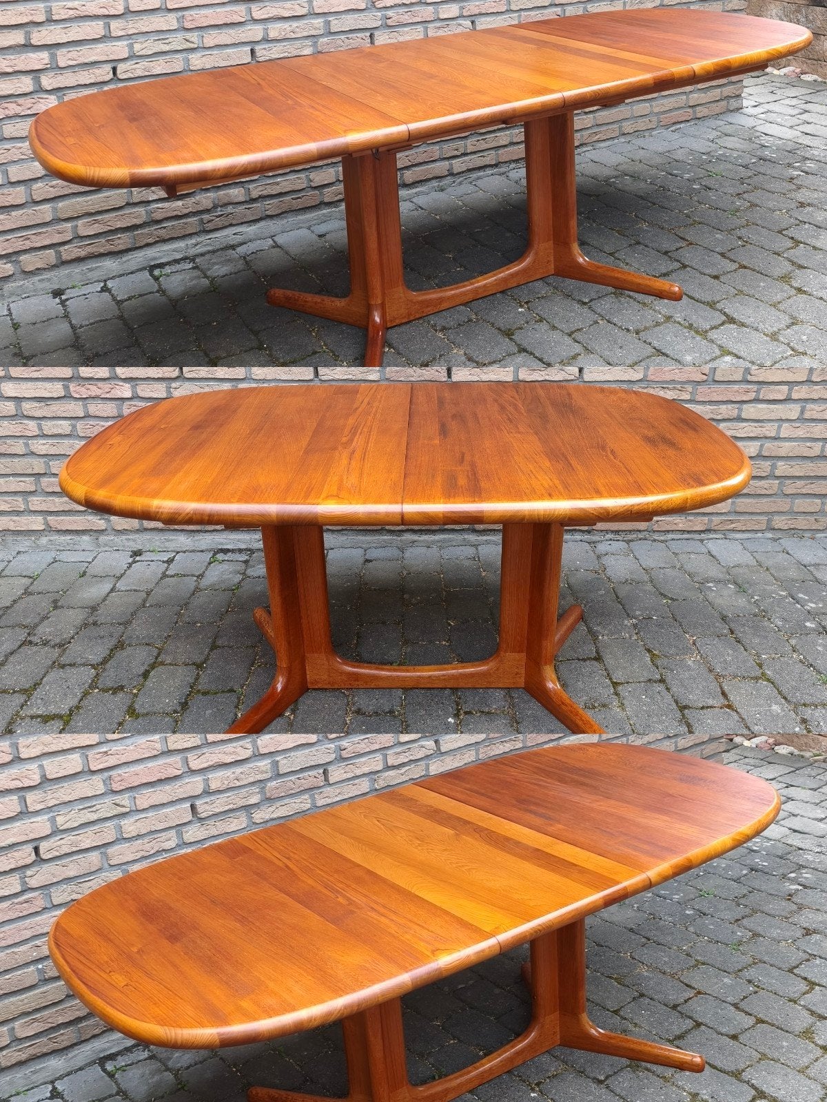 Deense 3in1 vintage jaren 60 teak Glostrup eettafel, Ophalen, Gebruikt, Deens mid century, Teakhout