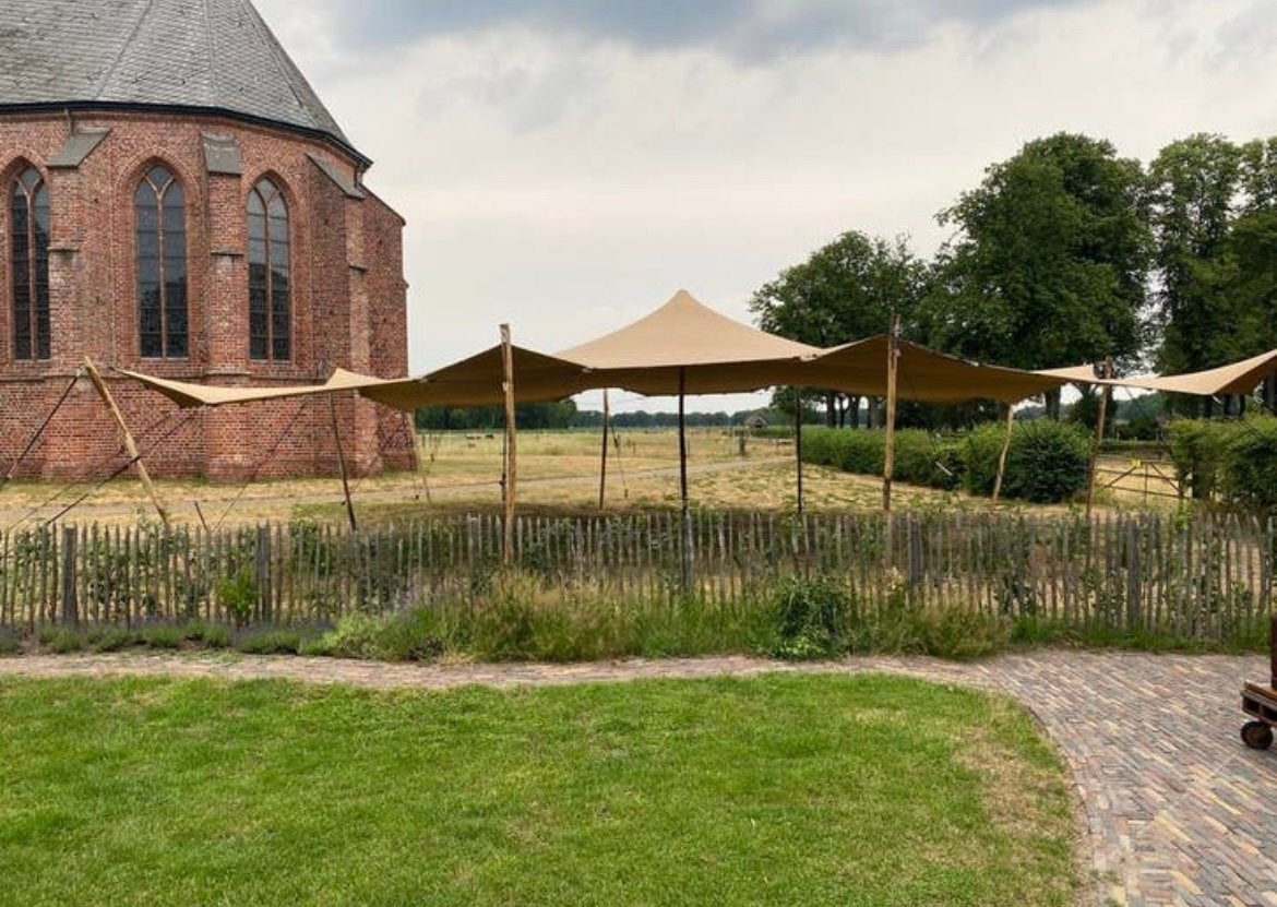 Te huur stretchtent 10x12, Tuin en Terras, Partytenten, Zo goed als nieuw, Overige typen, 8 meter of meer, 6 meter of meer, Opvouwbaar