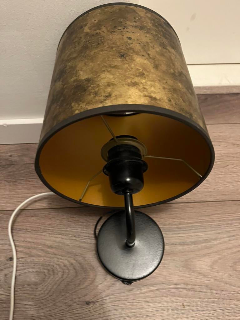 Wand lamp goud/zwart, Huis en Inrichting, Lampen | Wandlampen, Ophalen, Zo goed als nieuw